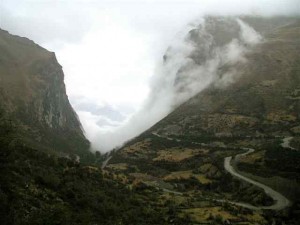 Cloud forests emerging from the mountain sides